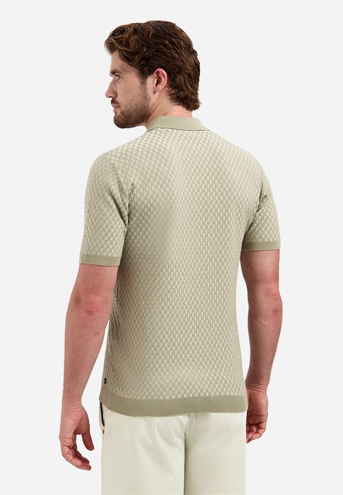 Polo de punto No Excess en taupe Model / Achterkant