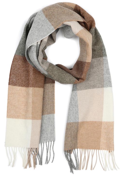 Profuomo Scarf Wool Checks Brown Grey Beige Product