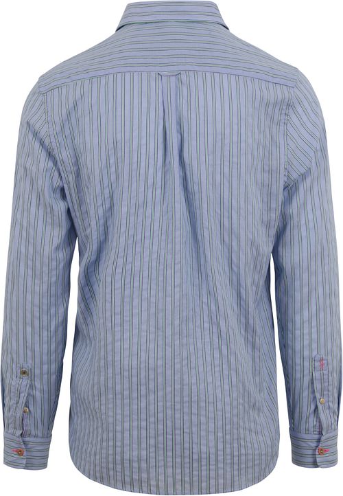 Scotch and Soda Chemise à Rayures Bleu Clair Product / Achterkant