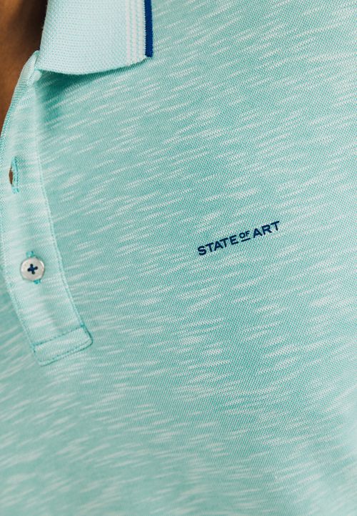 State of Art Polo Slubmelange Lysblå Model / Detail