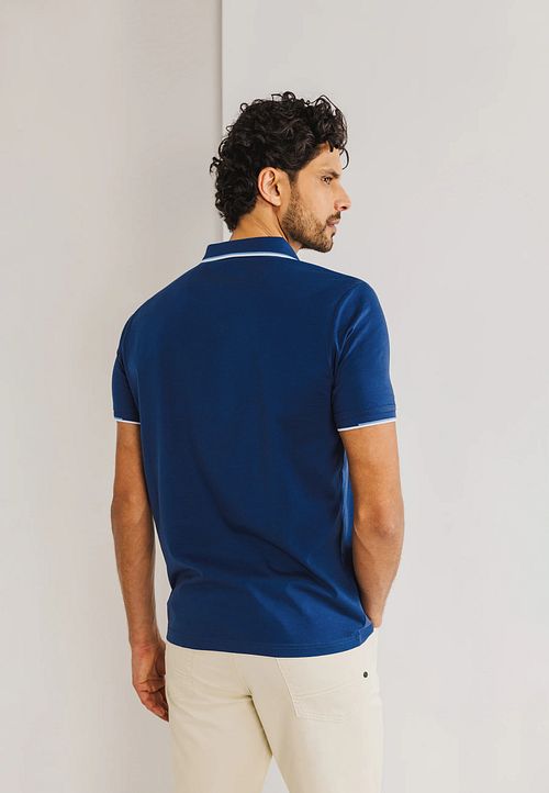 State of Art Poloshirt Jersey Blå Model / Achterkant