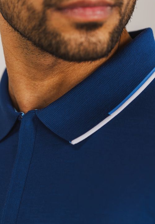 State of Art Poloshirt Jersey Blå Model / Detail