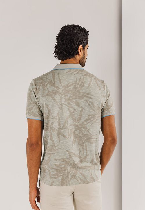 State of Art Poloskjorte Faded Leaf Beige Model / Achterkant