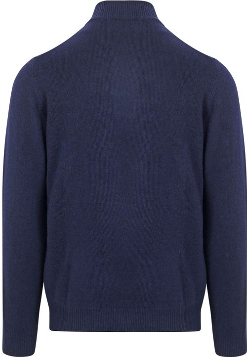 Suitable Halv Lynlås Trøje i Lammeuld Navy Product / Achterkant