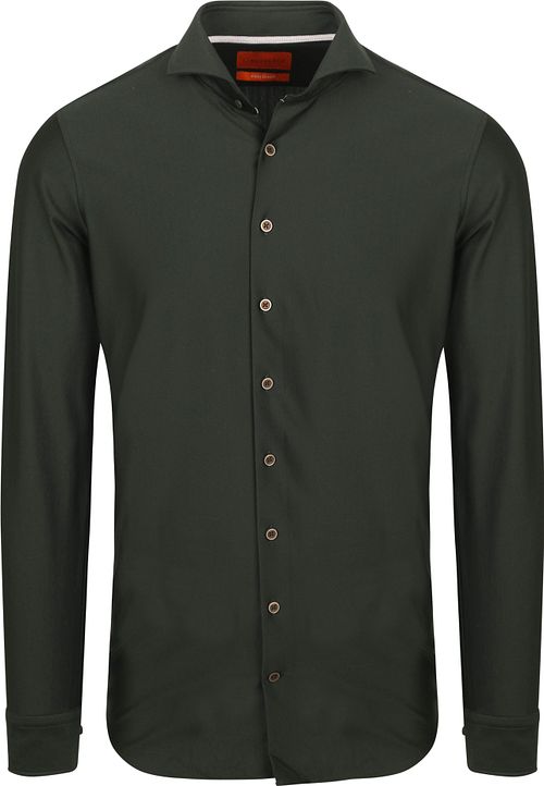 Suitable Herringbone Skjorte Mørkegrøn Product