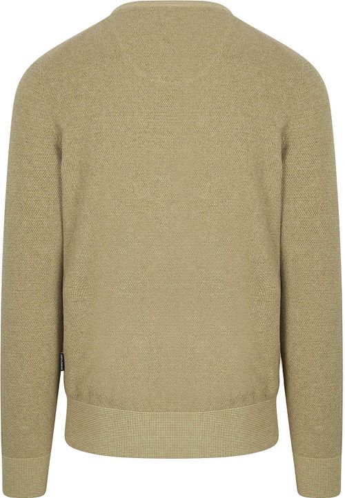 Sweter State Of Art o strukturalnym splocie z dekoltem V w kolorze zielonym Product / Achterkant