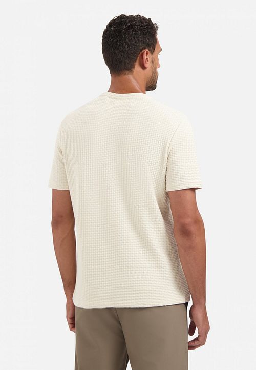 T-Shirt Jacquard No-Excess en color ecru Model / Achterkant