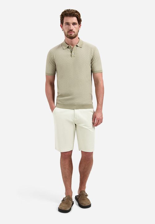 No Excess Stickad Polotröja Taupe Model / Voorkant