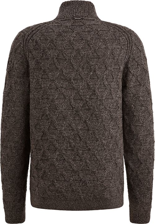 Vanguard Trøje med Halv Lynlås Brun Uldmix Product / Achterkant