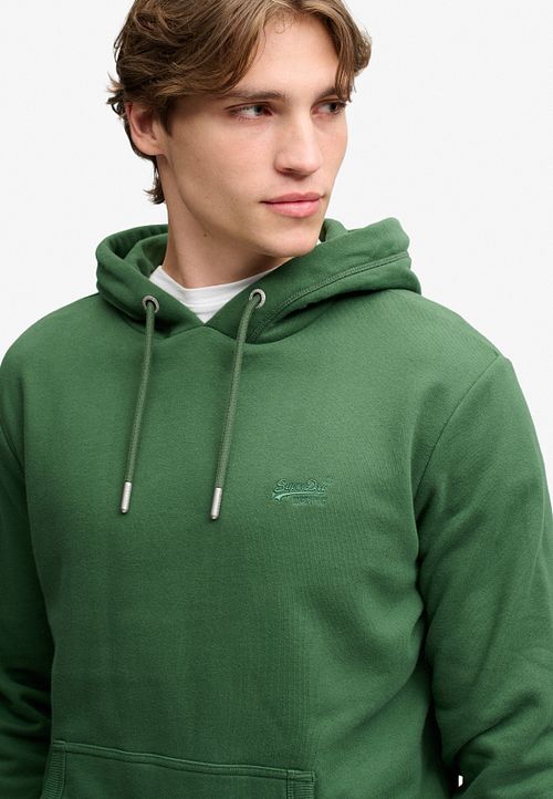 Superdry Hoodie Logo Essential Rich Boston Green Model / Voorkant