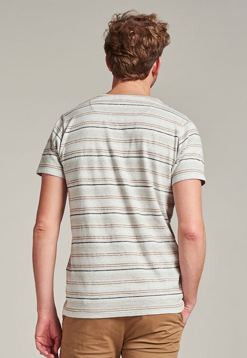 Dstrezzed T-shirt Strepen Lichtgrijs Model / Achterkant