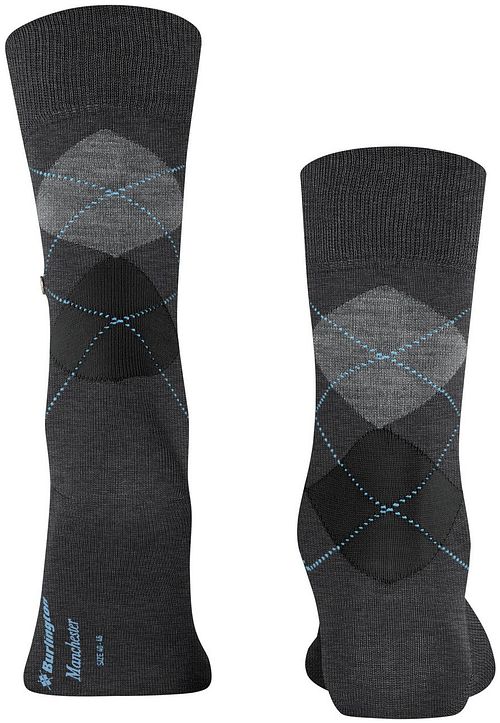 Burlington Manchester Sok Ruit Antrasitt 3095 Product / Achterkant