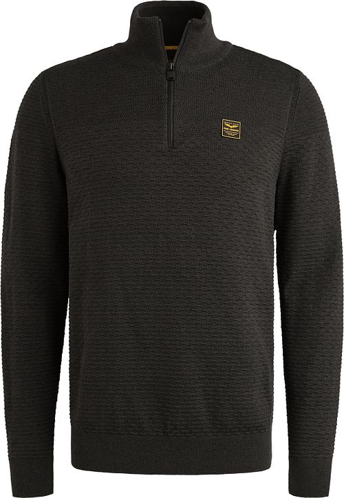 Maglia PME Legend con mezza zip a struttura mouliné nera Product