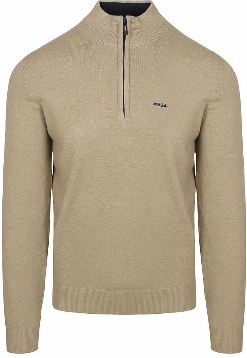 NZA Half Zip Trui Christopher Melange Warm Beige Product
