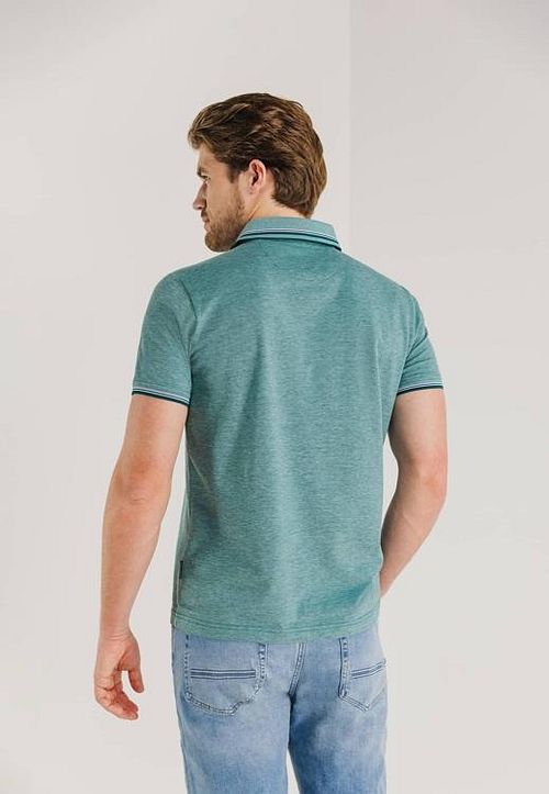 State Of Art Pique Polo Minzblau Model / Achterkant