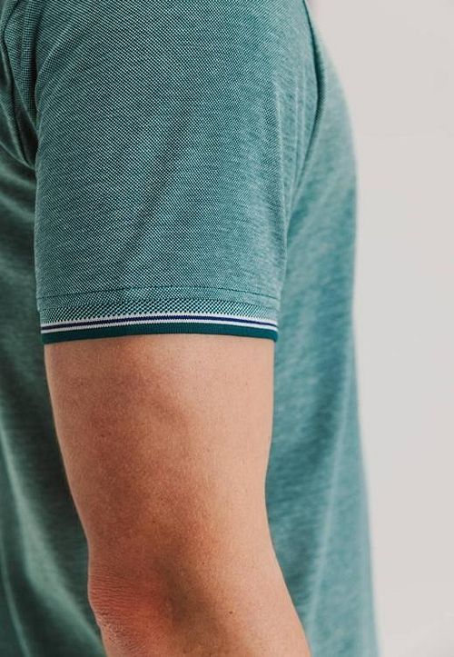 State Of Art Pique Polo Shirt Mint Blue Model / Detail