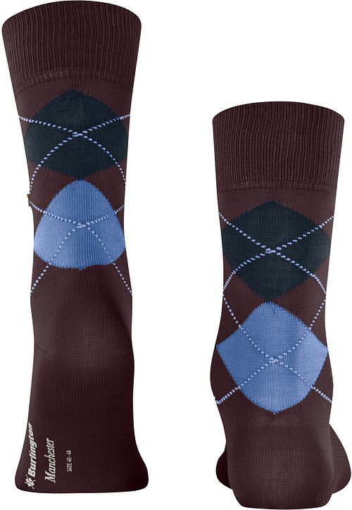 Burlington Manchester Strømper Rutete Burgunder 8696 Product / Achterkant