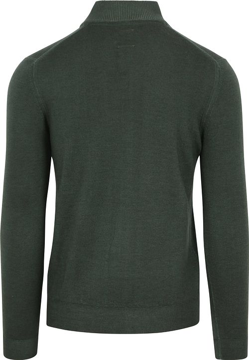 Sweter R2 Half Zip z wełny merino w kolorze ciemnozielonym Product / Achterkant