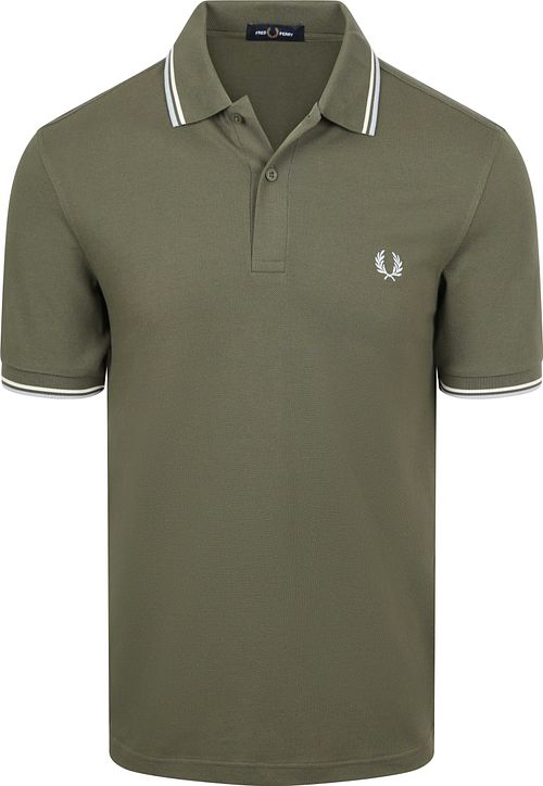 Koszulka polo Fred Perry Twin Tipped M3600 w kolorze zielonym 87B Product