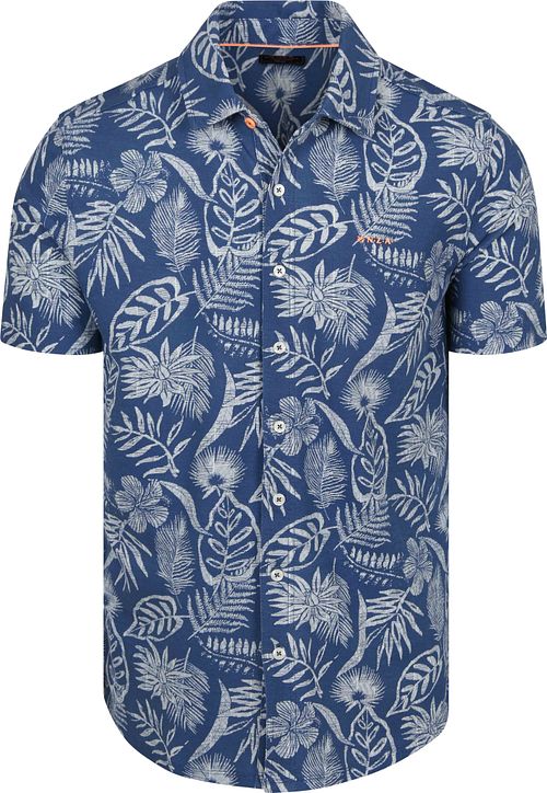 NZA Shirt Short Sleeve Piqué Flower Print Blue Product