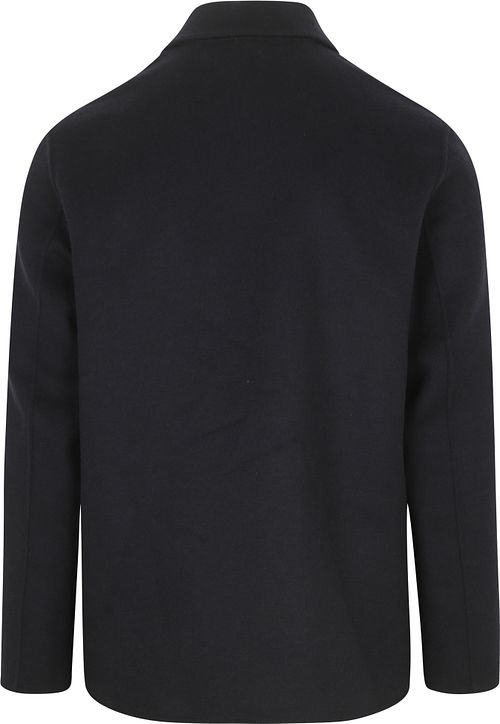 Profuomo Surchemise Woolblend Marine Product / Achterkant