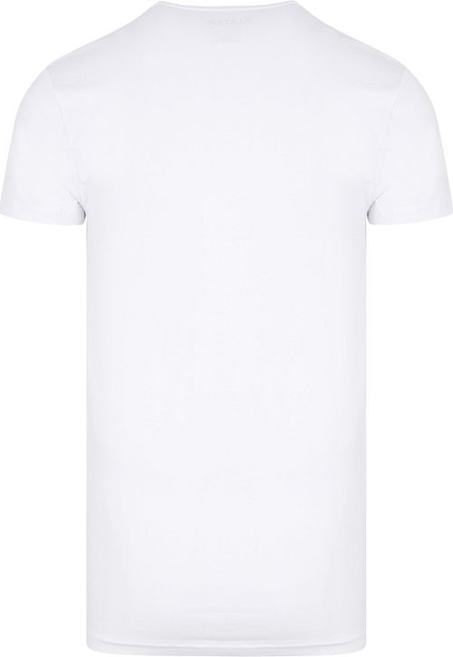 Slater 2-pack T-Shirt stretch con scollo a V Bianco Product / Achterkant