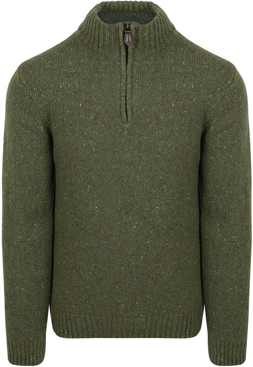 Suitable Half Zip Pullover Donnegal Tweed Eco Wool Green Product
