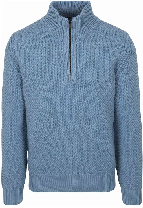 BOSS Trui Half Zip Kurano Blauw Product