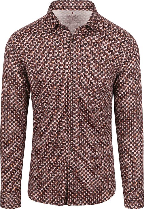 Desoto Hemd Fundamental Vibes Print Bruin Product
