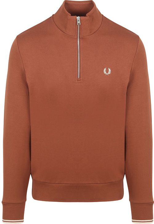 Fred Perry Halv Zip Trøje i Whisky Brun Product