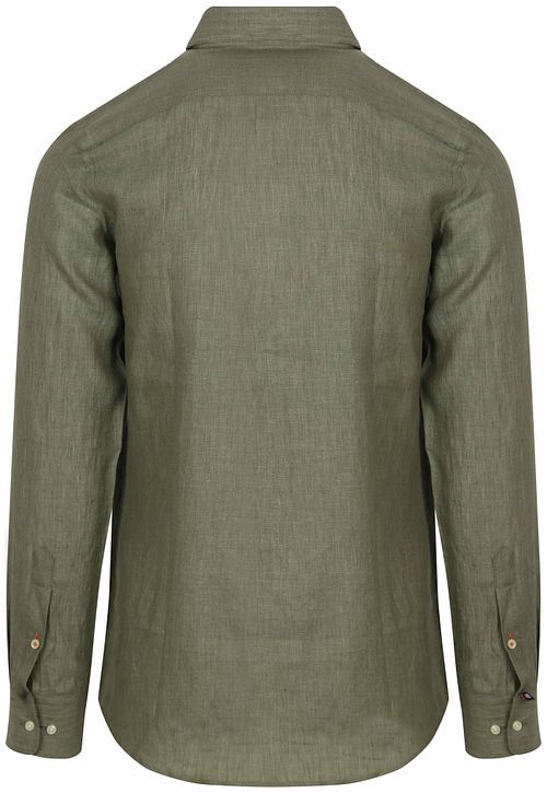Suitable Hemd Leinen Grün Product / Achterkant