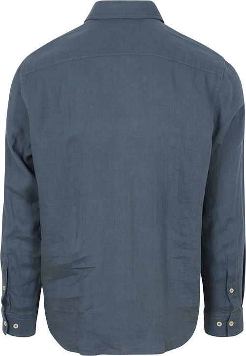 Marc O'Polo Skjorte i Mørkeblåt Linned Product / Achterkant