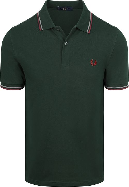 Polo Fred Perry Twin Tipped M3600 en verde oscuro 85A Product