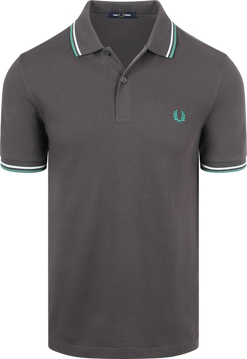 Polo Fred Perry Twin Tipped M3600 in piqué di cotone grigio 85B Product