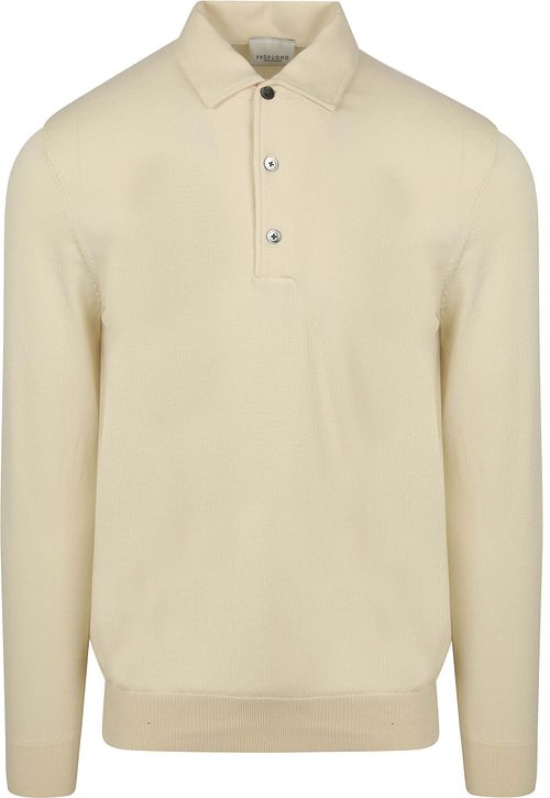 Profuomo Longsleeve Polo Shirt Luxury Basic Off White Product