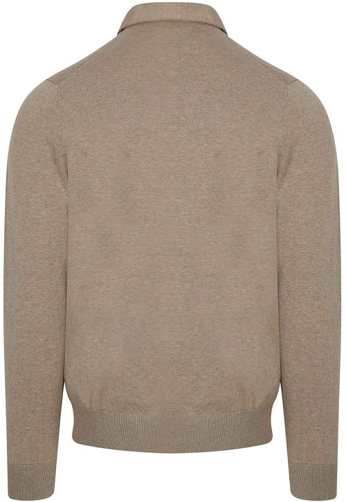 Profuomo Longsleeve Poloshirt Luxury Basic Beige Product / Achterkant