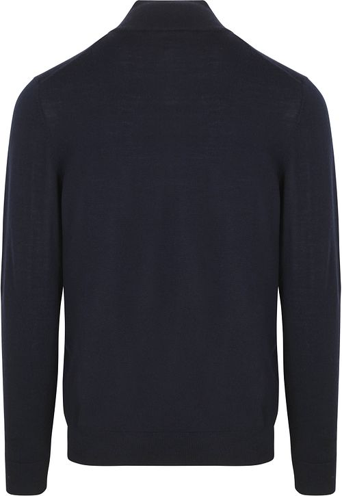 Profuomo Pullover Half Zip Laine Merino Marine Product / Achterkant