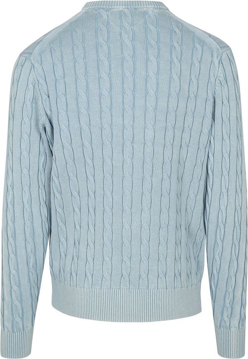 Pullover Tommy Hilfiger a trecce azzurro chiaro Product / Achterkant