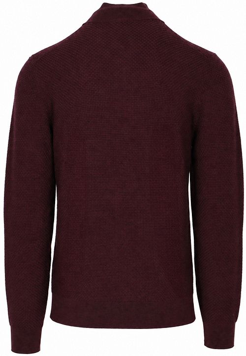 R2 Pullover Halfzip Structured Bordeaux Product / Achterkant