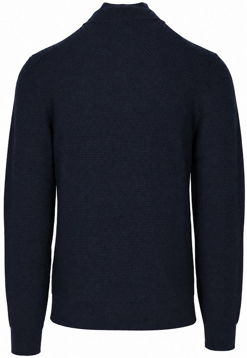 R2 Pullover Halfzip Structured Navy Product / Achterkant