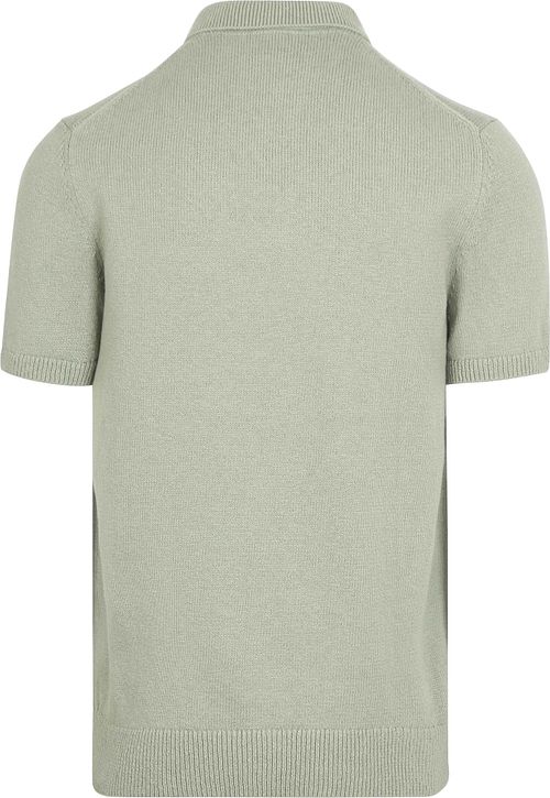Suitable Heavy Knitted Polo Raw Hellgrün Product / Achterkant