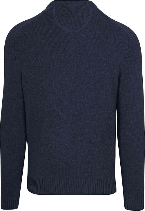 Suitable Lammwolle Pullover Rundhals Navy Product / Achterkant