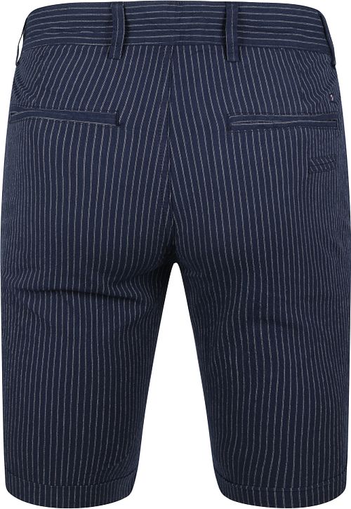 Suitable Aswin Short blu scuro a righe Product / Achterkant