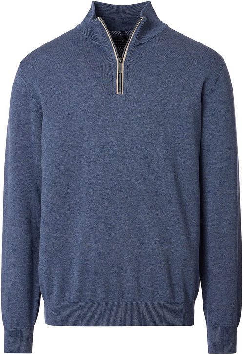 Sweter CASAMODA z półzamkiem, gładki, niebieski Product