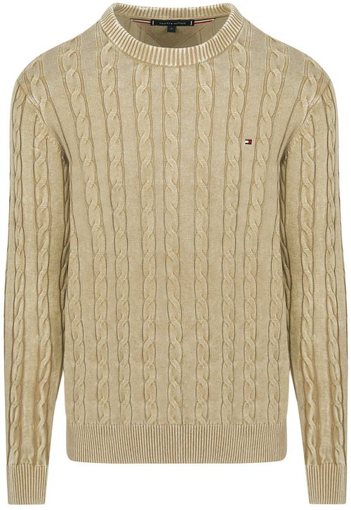 Sweter Tommy Hilfiger w warkoczowym splocie, Sandalwood Product