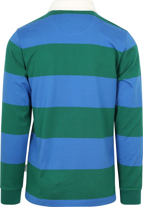 McGregor Rugbyshirt Bleu Vert Rayé Product / Achterkant