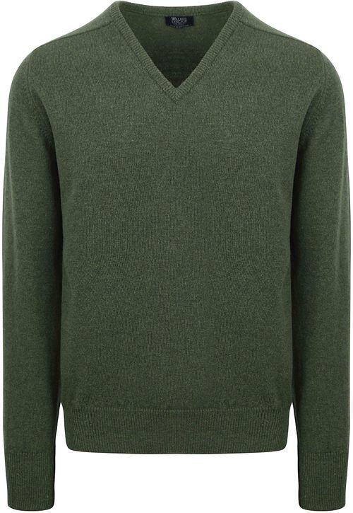 William Lockie Pullover Lamswol V-hals Rosemary Groen Product