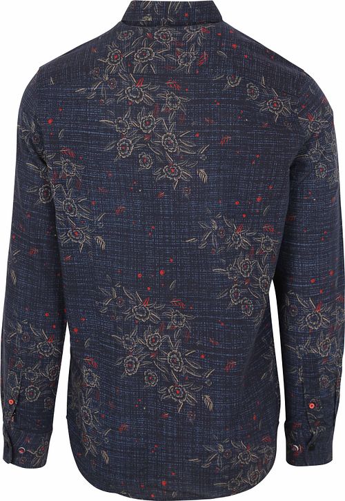 NZA Chemise Gunner Print Marine Product / Achterkant