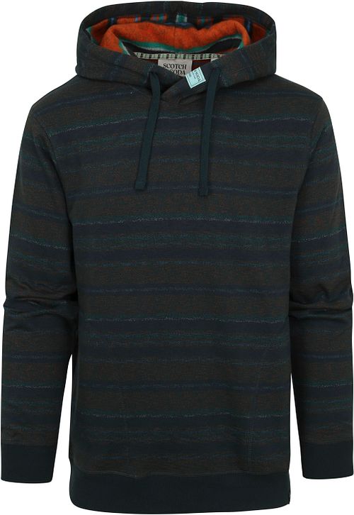 Scotch and Soda Hoodie z kontrastem w kolorze ciemnozielonym Product