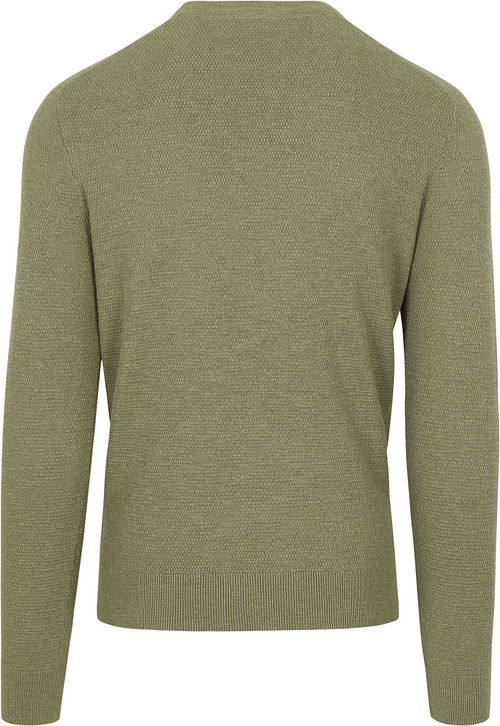 Suitable Trui Structure Slub Olijfgroen Product / Achterkant